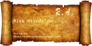 Rikk Alfréda névjegykártya